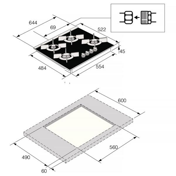 Газовая варочная панель Asko HG8640BGB1