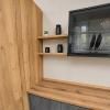 Угловая кухня «Тёплый графит» с барной стойкой