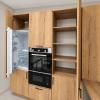 Угловая кухня «Тёплый графит» с барной стойкой