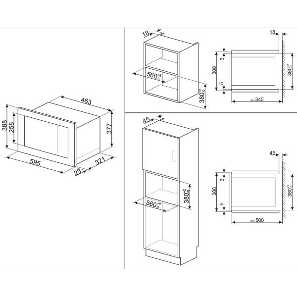 Встраиваемая микроволновая печь с грилем Smeg FMI020X